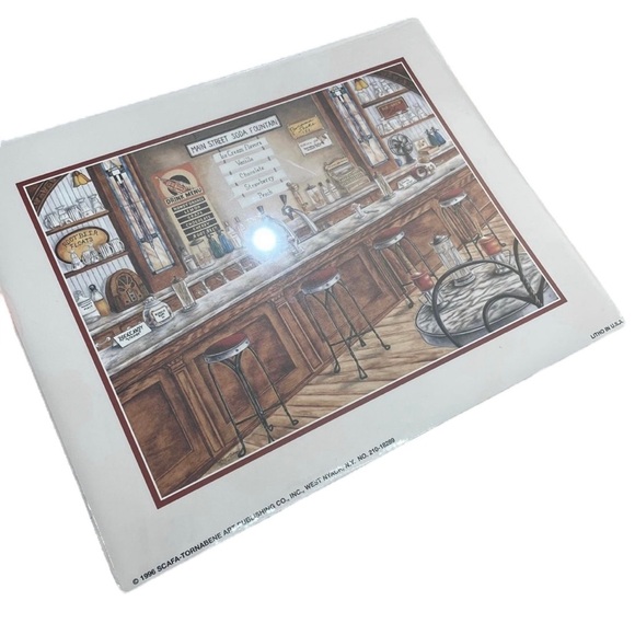 1996 Unopened Vintage SCAFA-TORNABENE ART Print of Main Street Ice Cream Shop - Picture 6 of 11